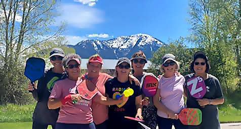 group of female pball players